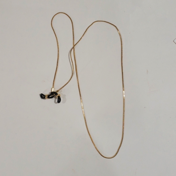 ✨ Express Gold-Tone Snake Chain Eyeglass Holder w/ Black Accents Women's Jewelry - Picture 4 of 9